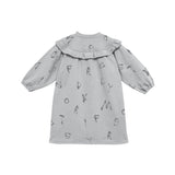Girls Terry Dress With Ruffled Yolk