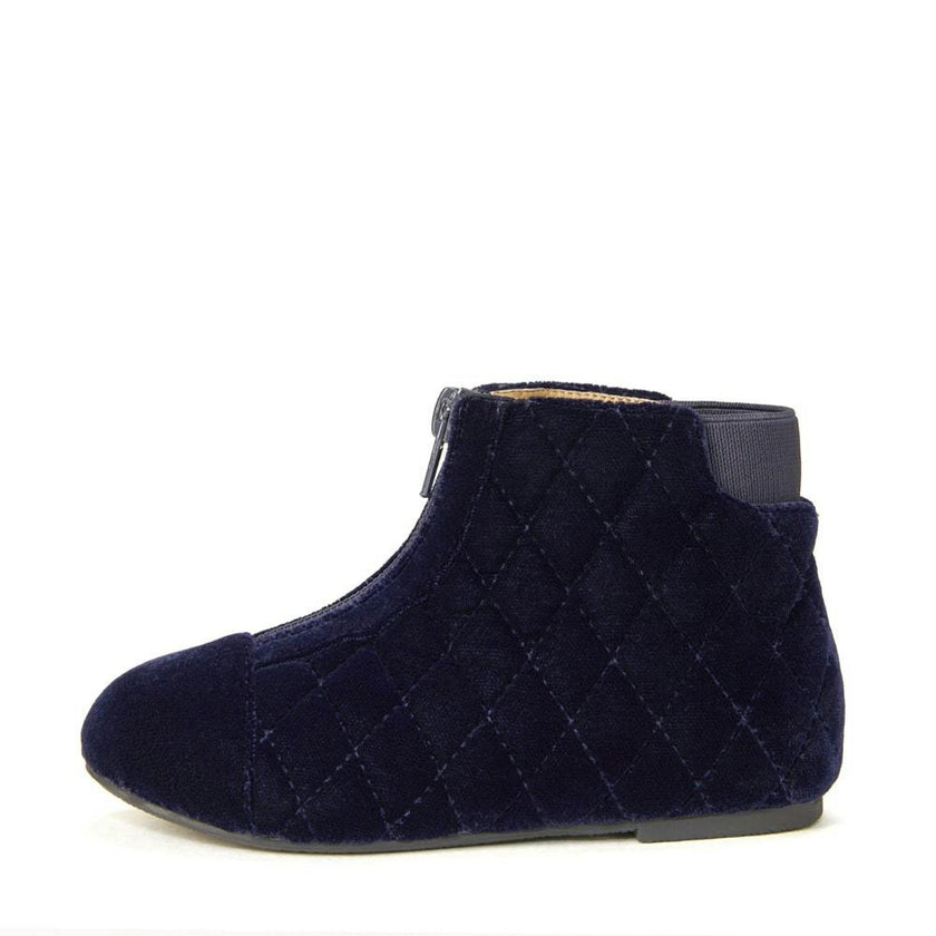 Nicole Quilted Velvet Zipped Ankle Boots