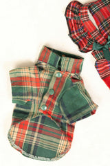 Green Plaid Dog Shirt