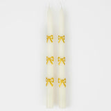 Gold Bow Taper Candles