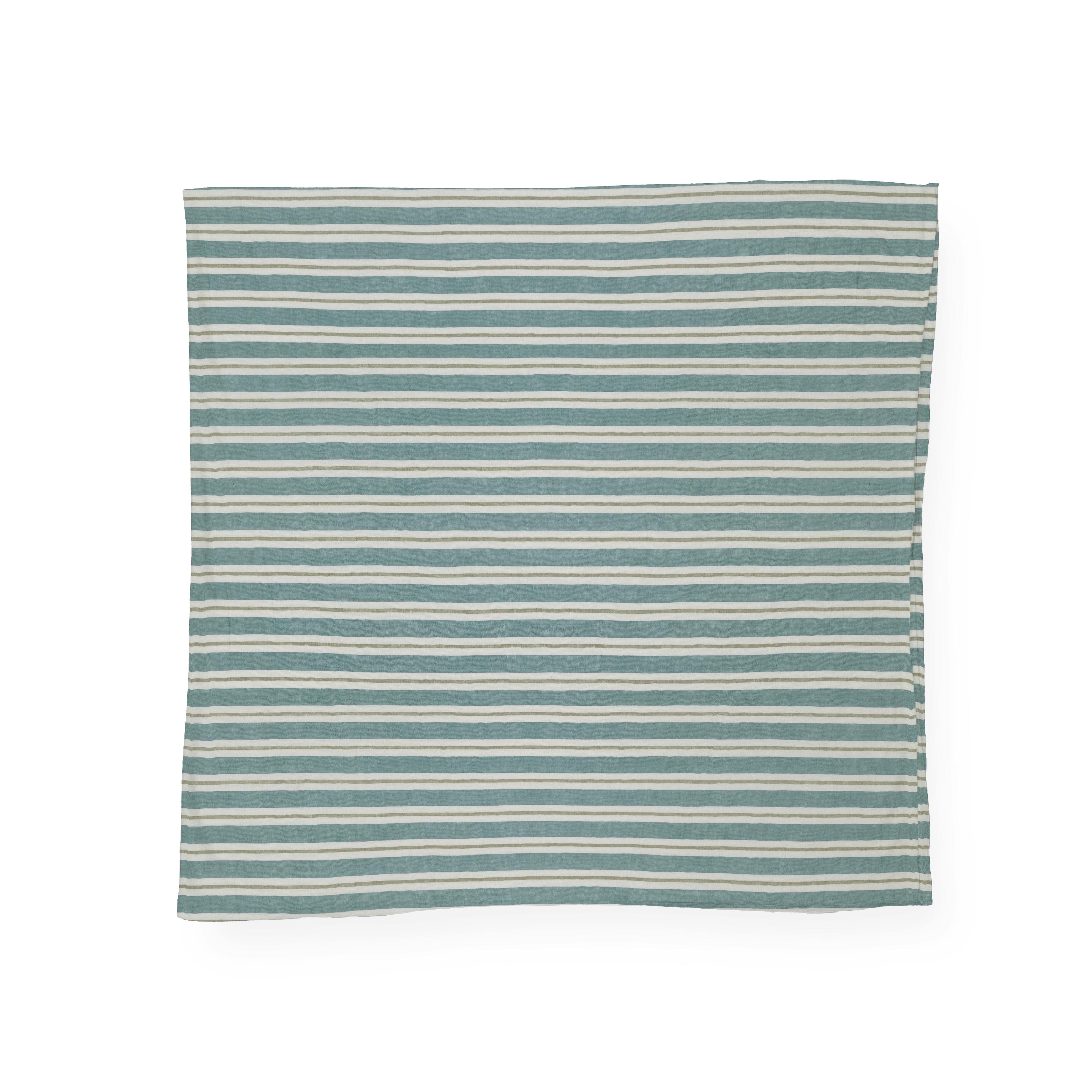 Stretch Knit Swaddle Blanket - Blue Vintage Stripe