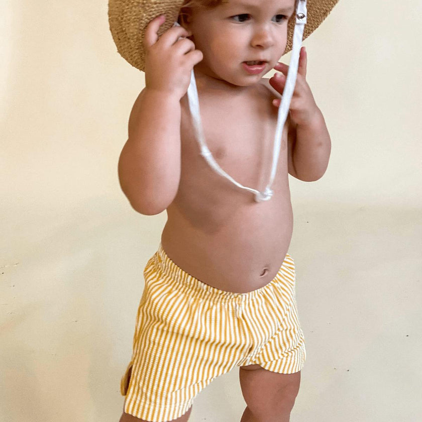Canary Stripe Mini Boardshort