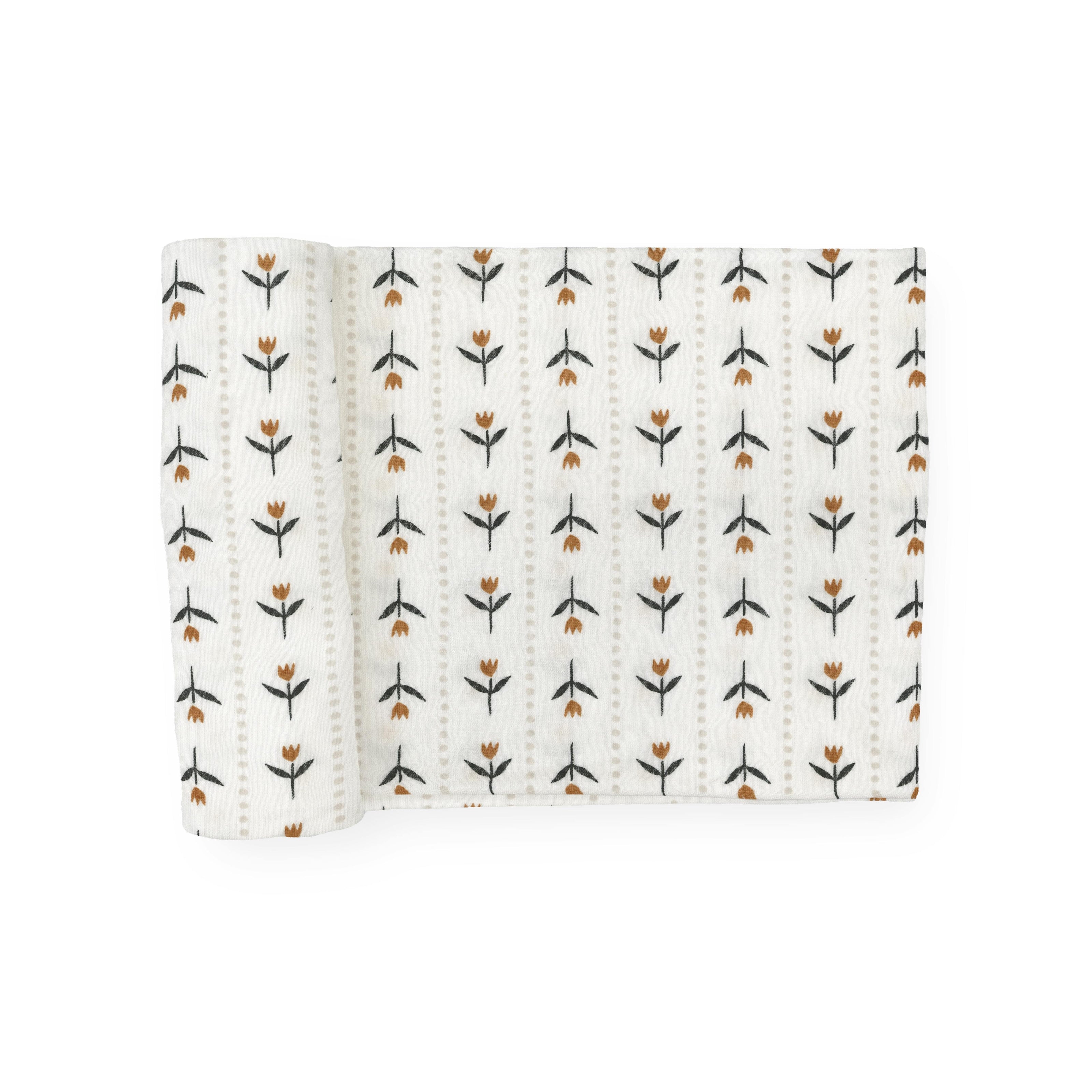 Stretch Knit Swaddle Blanket - Tulip Stripe