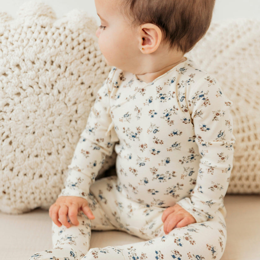 Wrap Printed Onesie Cream