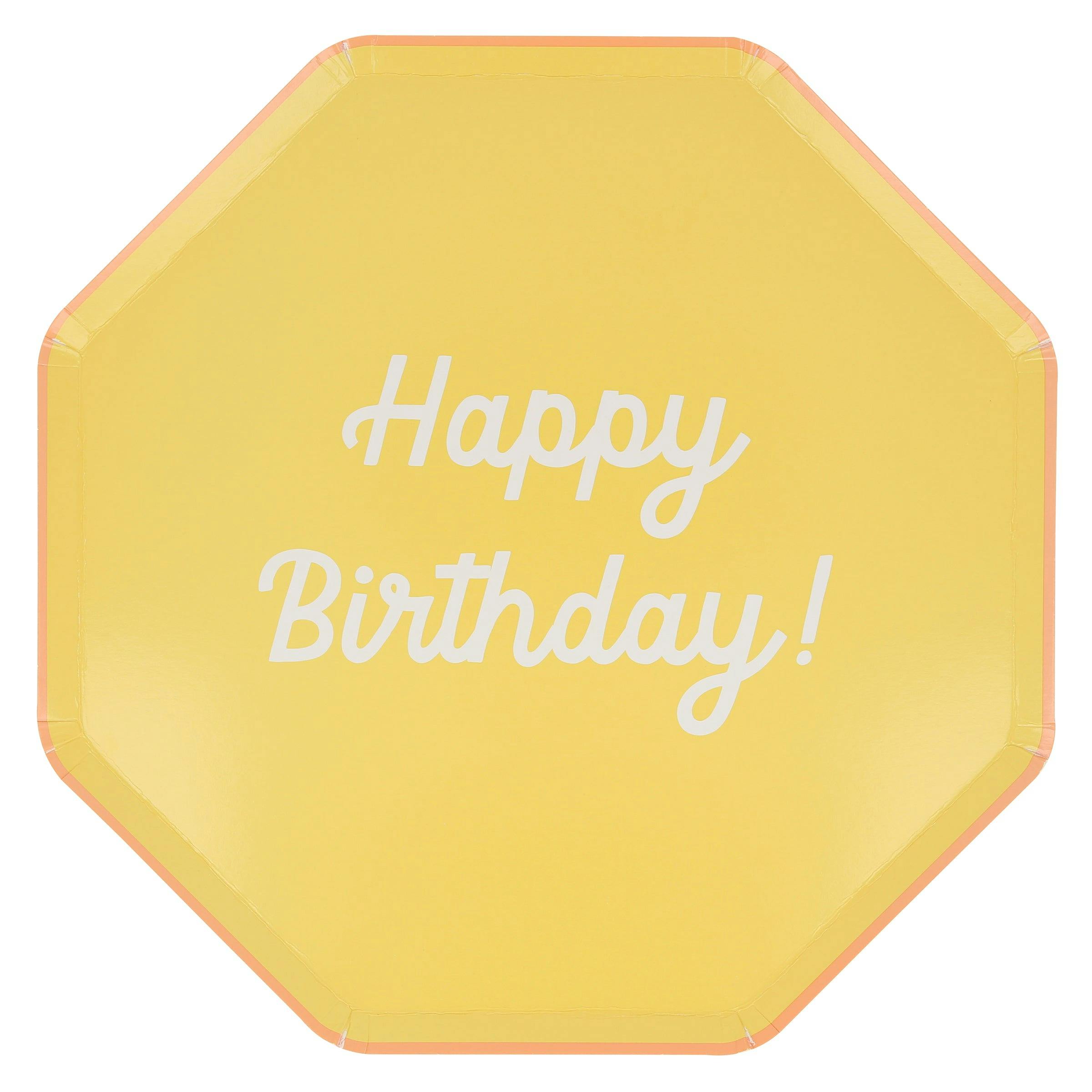 Mixed Happy Birthday Dinner Plates