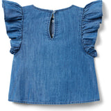 Chambray Embroidered Floral Top