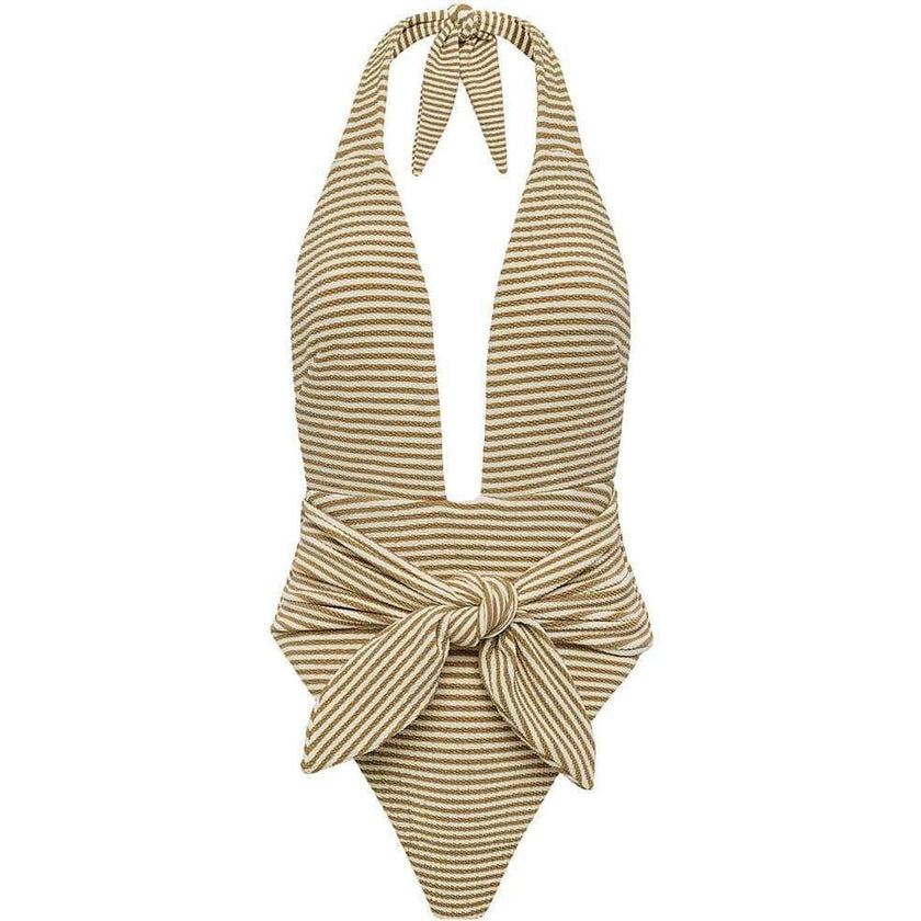 Women's Tropez Striped Tie-Up One-Piece Swimsuit