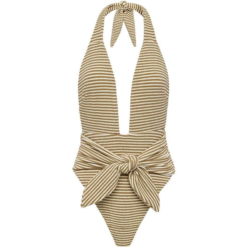 Women's Tropez Striped Tie-Up One-Piece Swimsuit