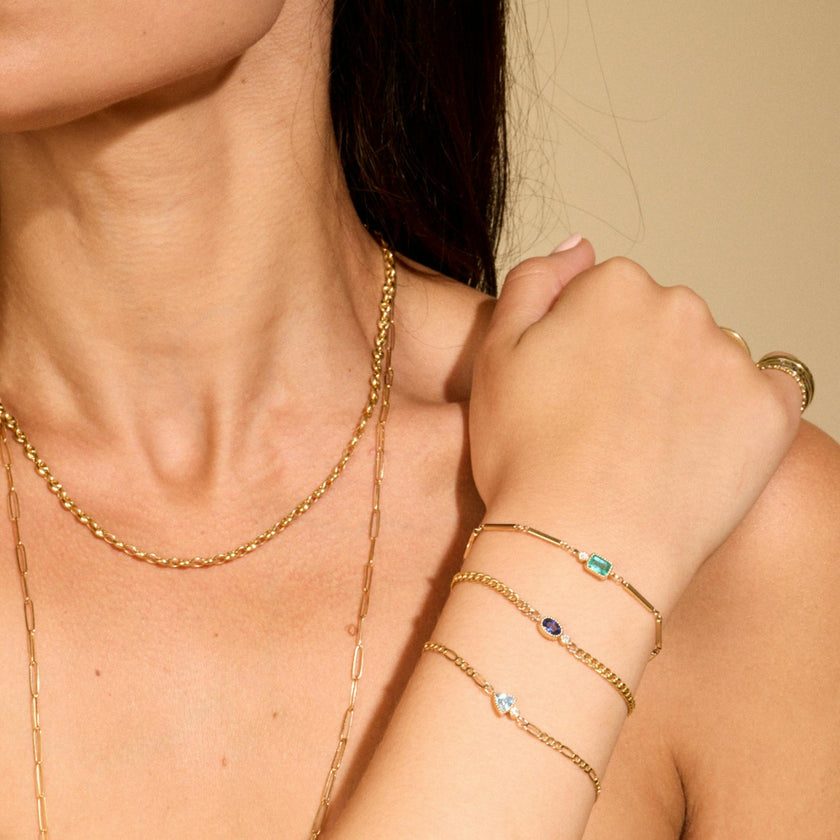 Eva Emerald Cut Station Bracelet