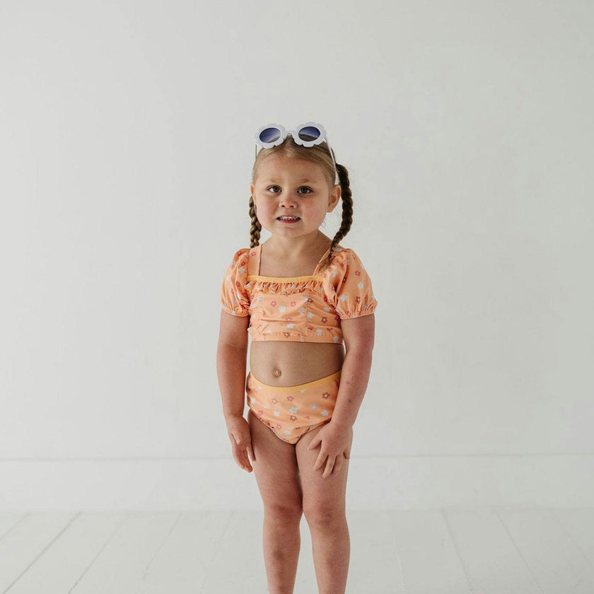 Girl's Puff Sleeve Swimsuit