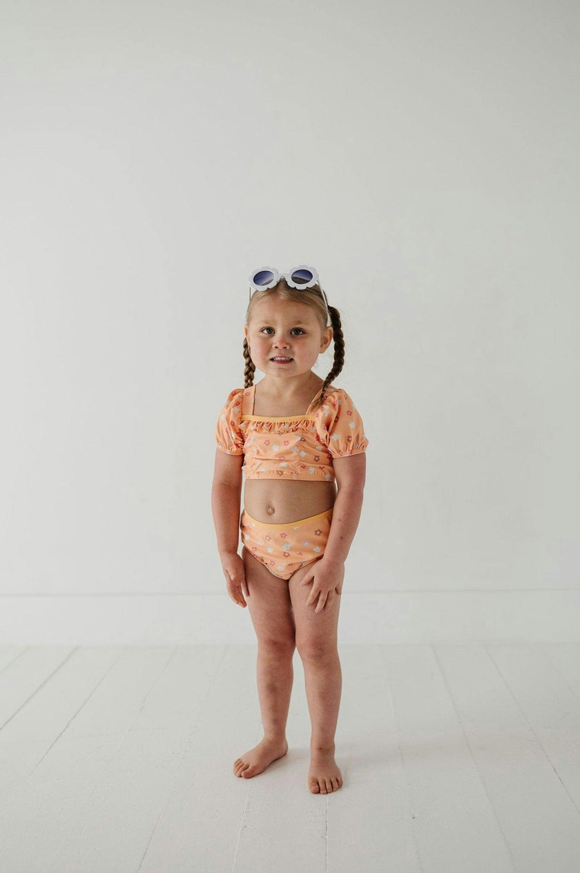 Girl's Puff Sleeve Swimsuit