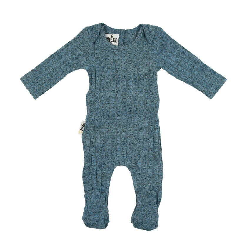 Marled Ribbed Knit Footie