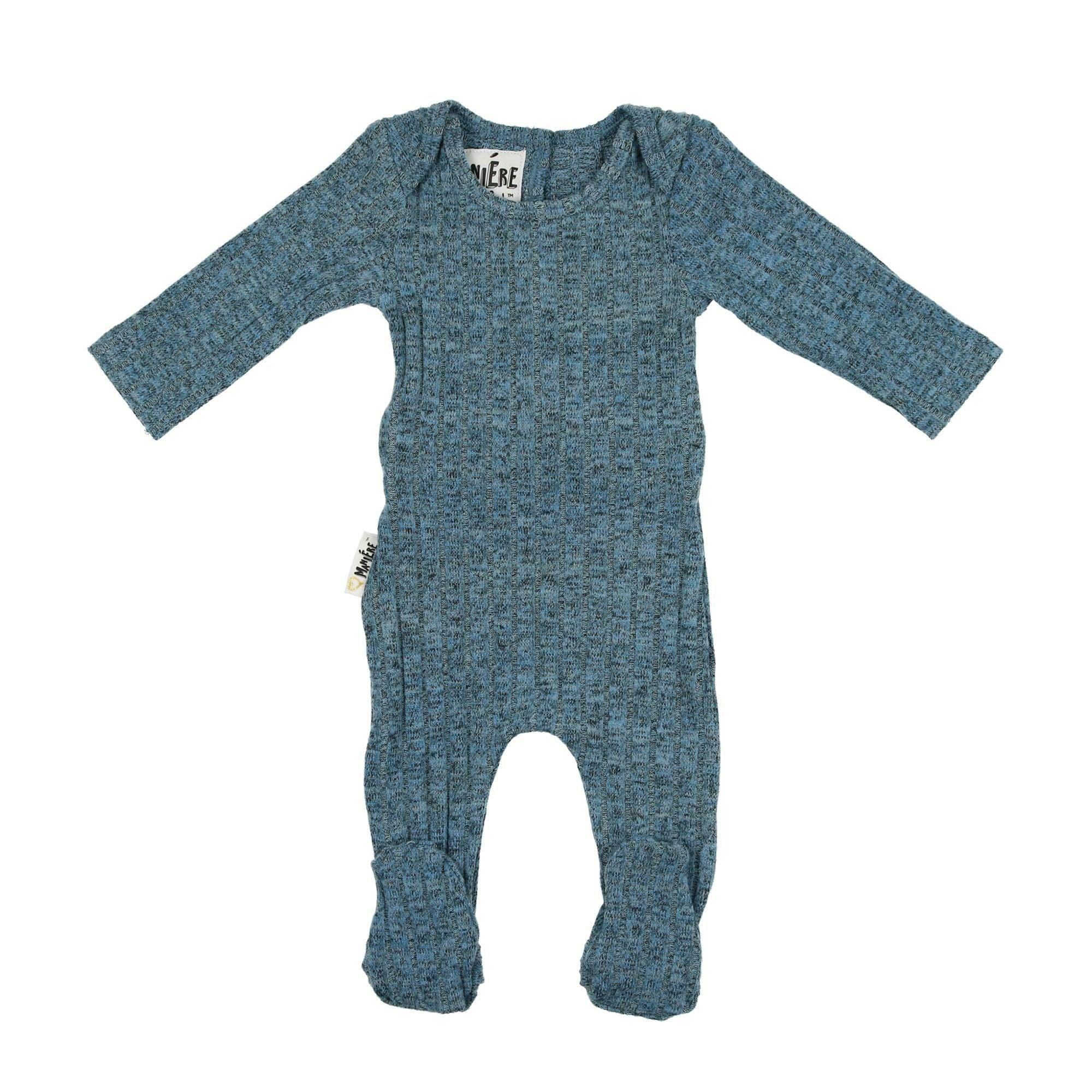 Marled Ribbed Knit Footie