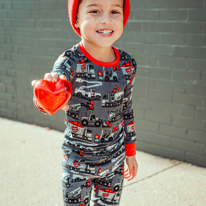 Grey Loads of Love 2 Piece Pajama Set