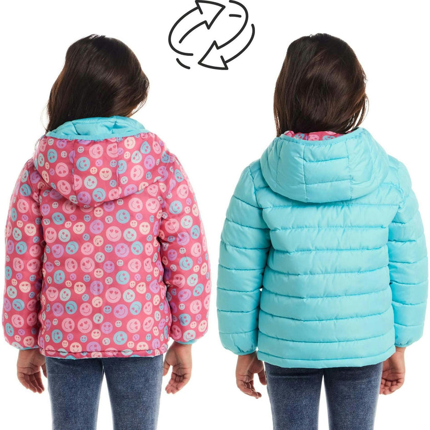 Kids Printed Reversible Puffer Jacket