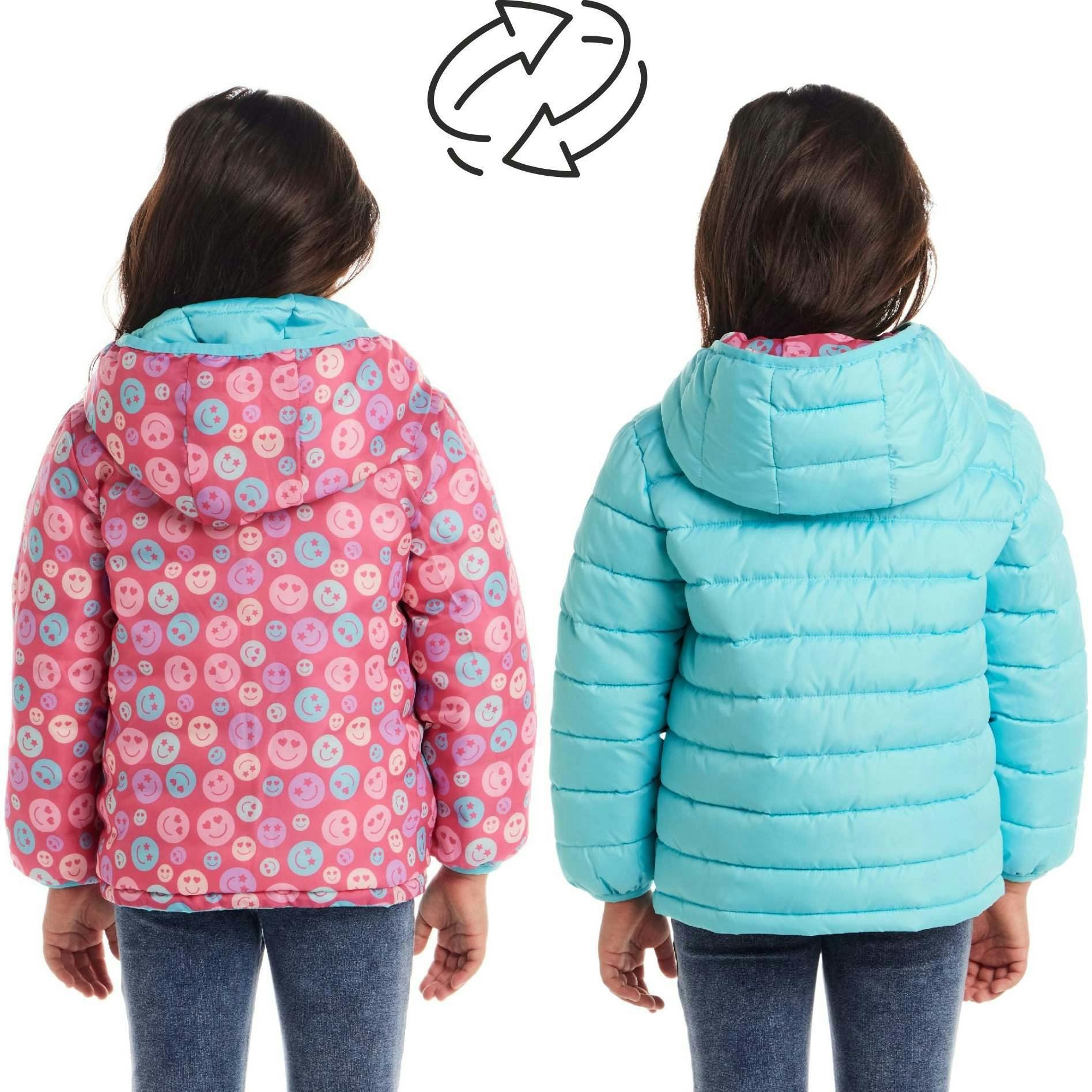 Kids Printed Reversible Puffer Jacket