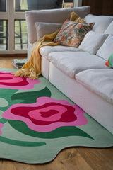 Irregular Rose Garden Floral Rug by Maggie Stephenson