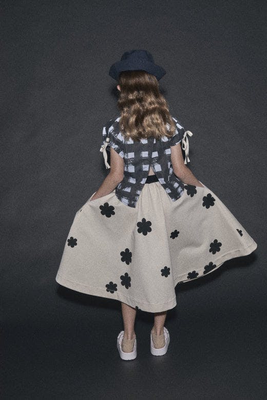 Atlantic Top Black Plaid Print