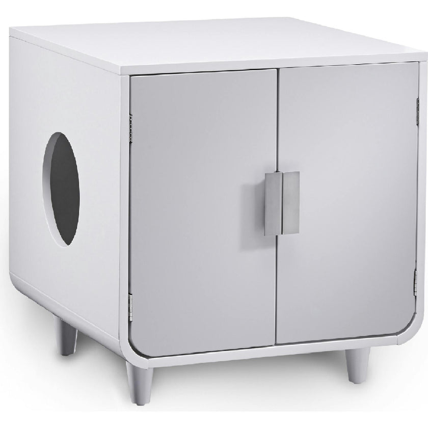 Dyad Mid Century Wooden Litter Box Cabinet and Side Table