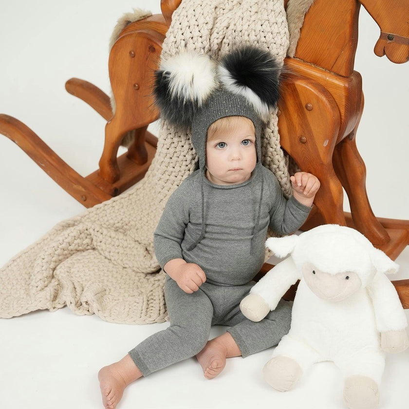 Half Flecked Long Sleeve Sweater & Pant 2-Piece Set