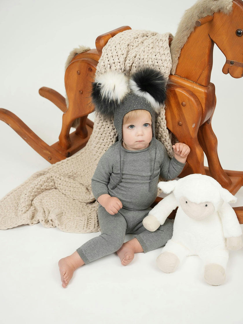 Half Flecked Long Sleeve Sweater & Pant 2-Piece Set