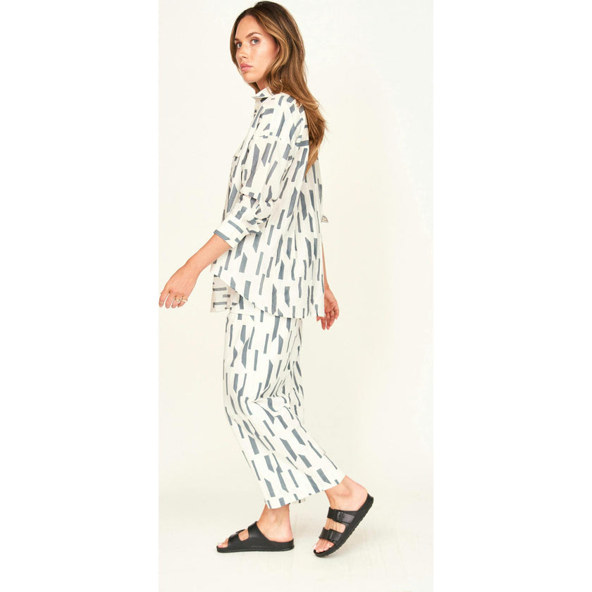 Kyoto Shirt in White Rainfall