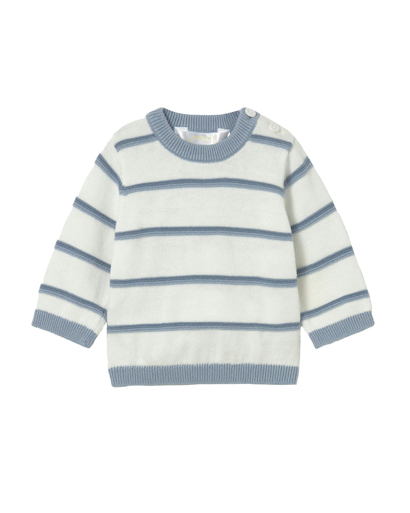 White & Blue Striped Sweater