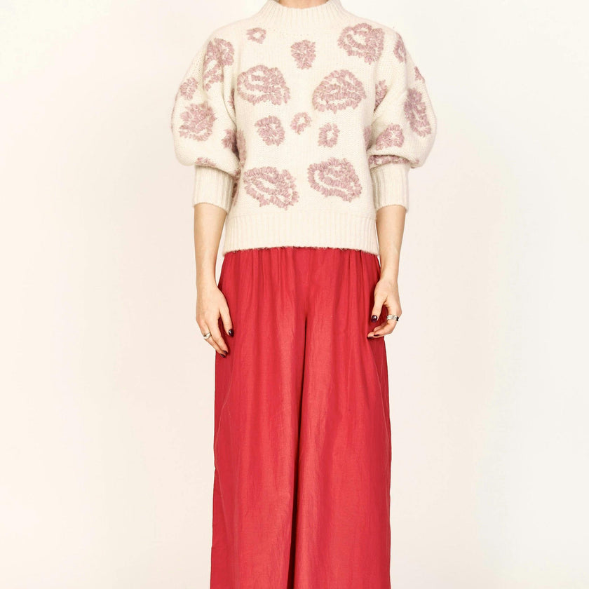 Cusco Waterlily Pullover in Ivory/Fawn