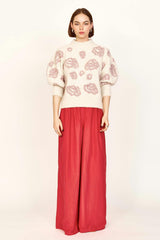 Cusco Waterlily Pullover in Ivory/Fawn