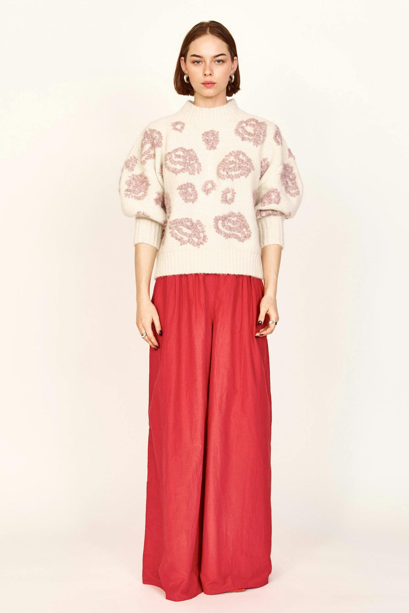 Cusco Waterlily Pullover in Ivory/Fawn