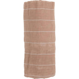 Cotton Muslin Swaddle Blanket - Mauve Stripe