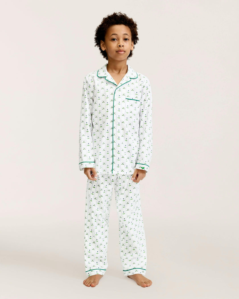 Kid's Twill Pajama Set in Fairway Stripe