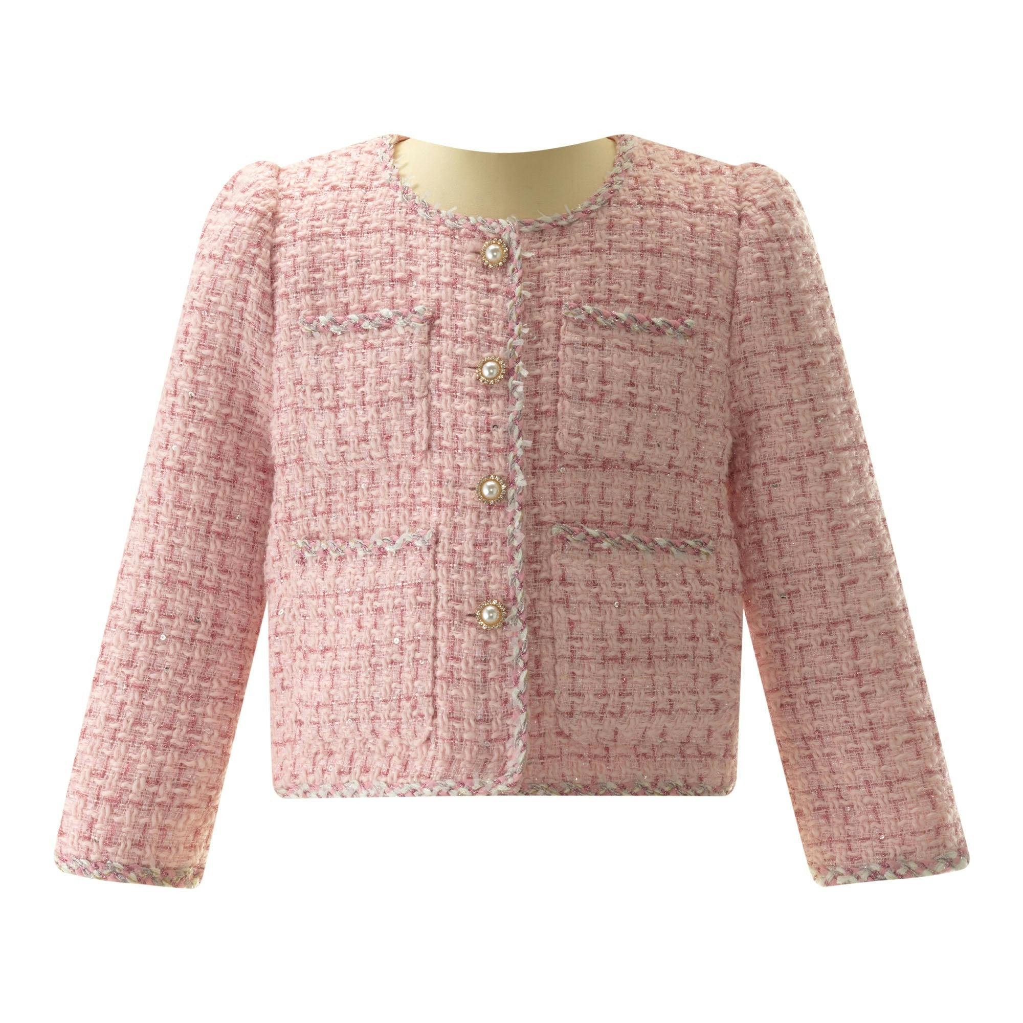 Pink Tweed Jacket and Skirt Set