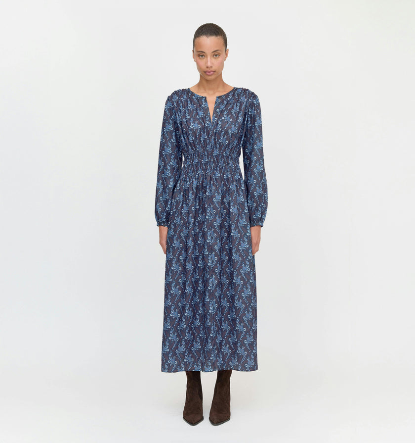 The Rosely Dress - Navy Cala Paisley