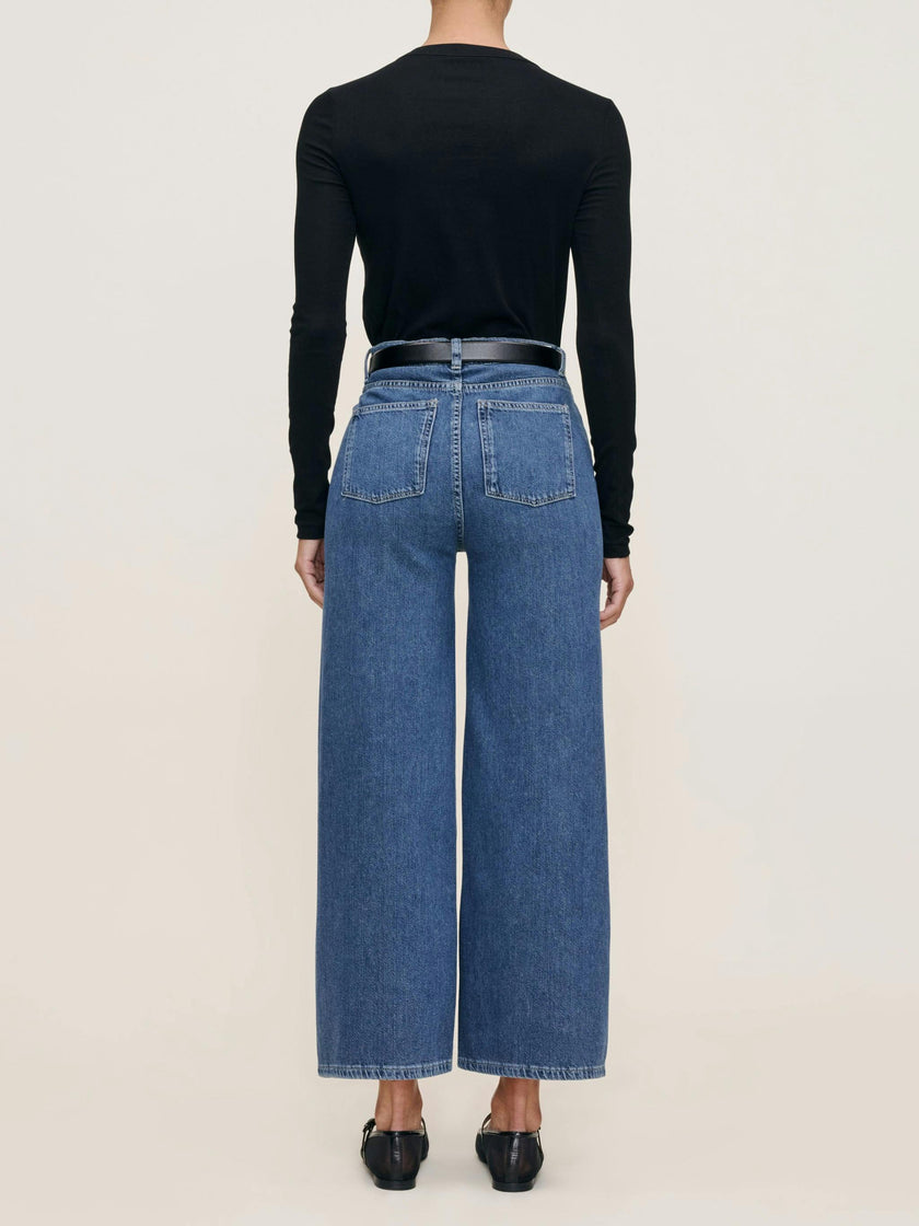 Hepburn Wide Leg High Rise Ankle Jeans Del Ray