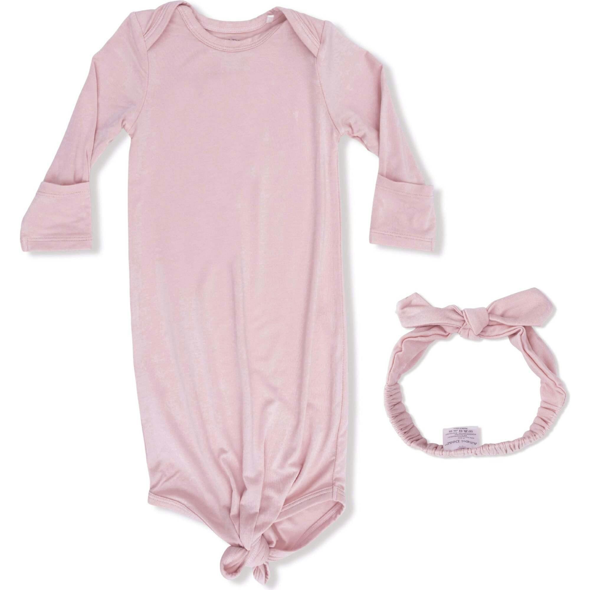 Solid Peachskin - Knotted Gown and Headband