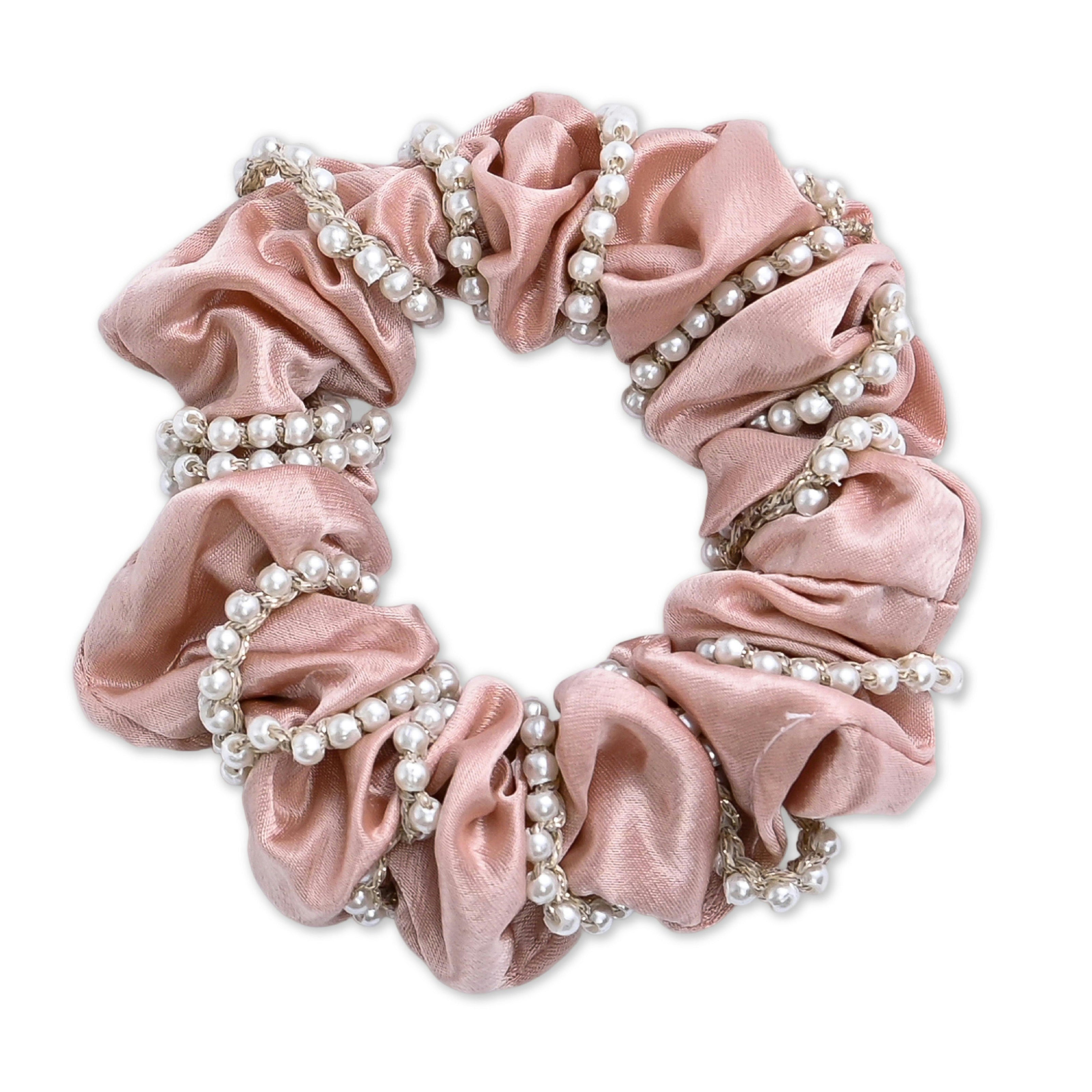 Pearl Accent Scrunchie Set