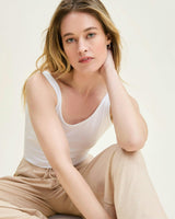 Women's Pima Scoop Tank in White