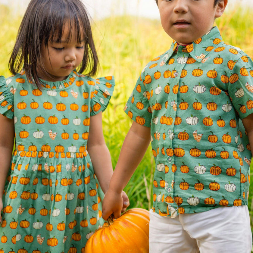 Pumpkin Spice Ruffle Dress