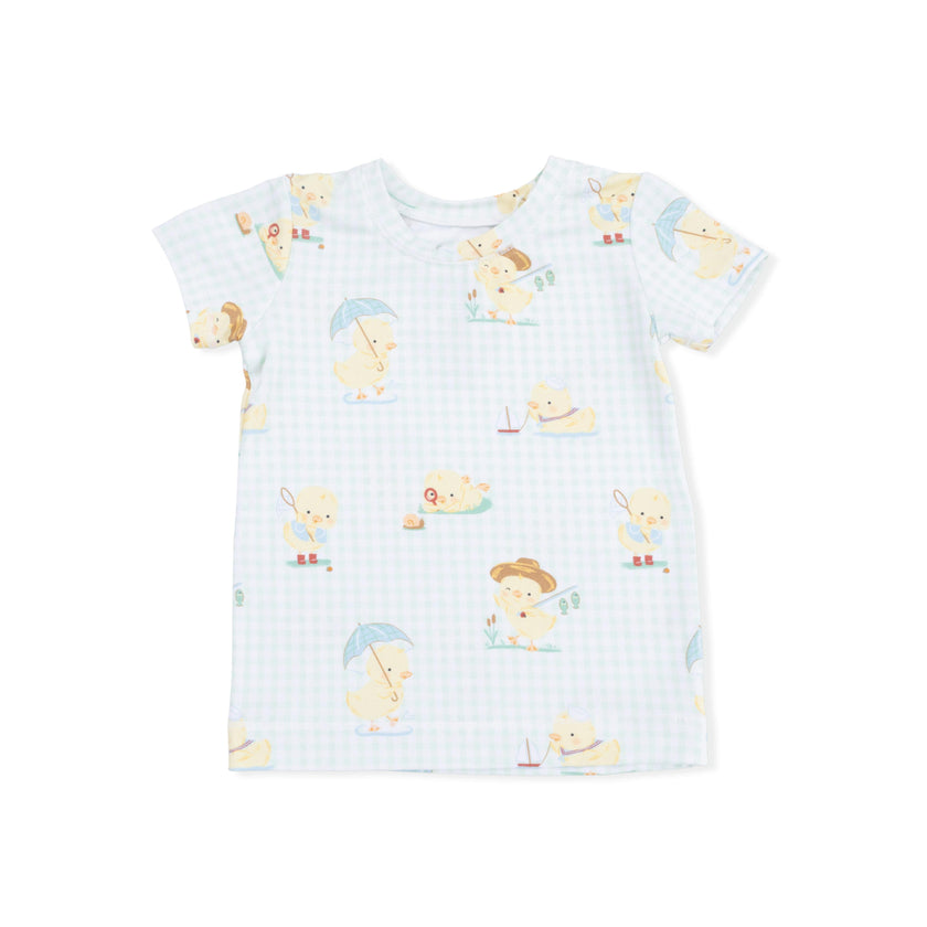 Vintage Spring Ducklings Green - Loungewear Short Set