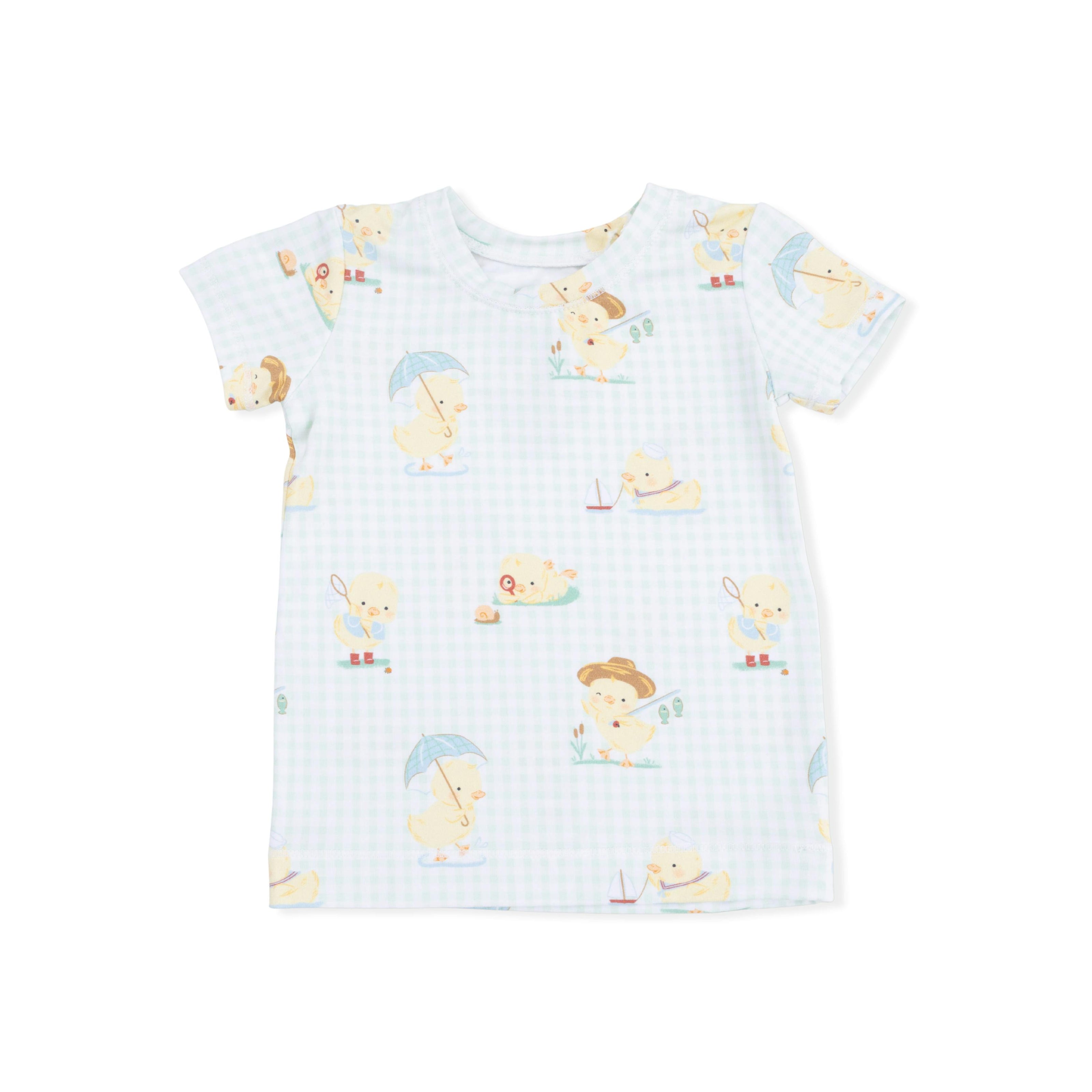 Vintage Spring Ducklings Green - Loungewear Short Set