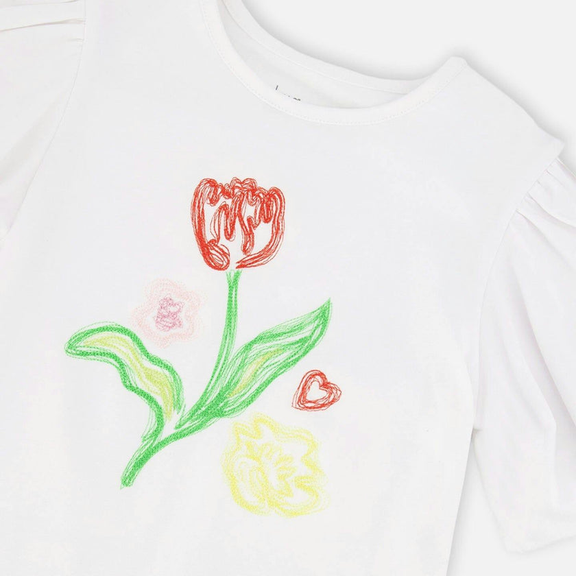 Organic Cotton Jersey Top With Embroidery