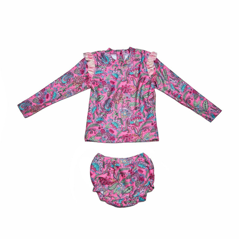 Baby Girl Swim Set – Long Sleeve & Frill Bottoms (Liberty)