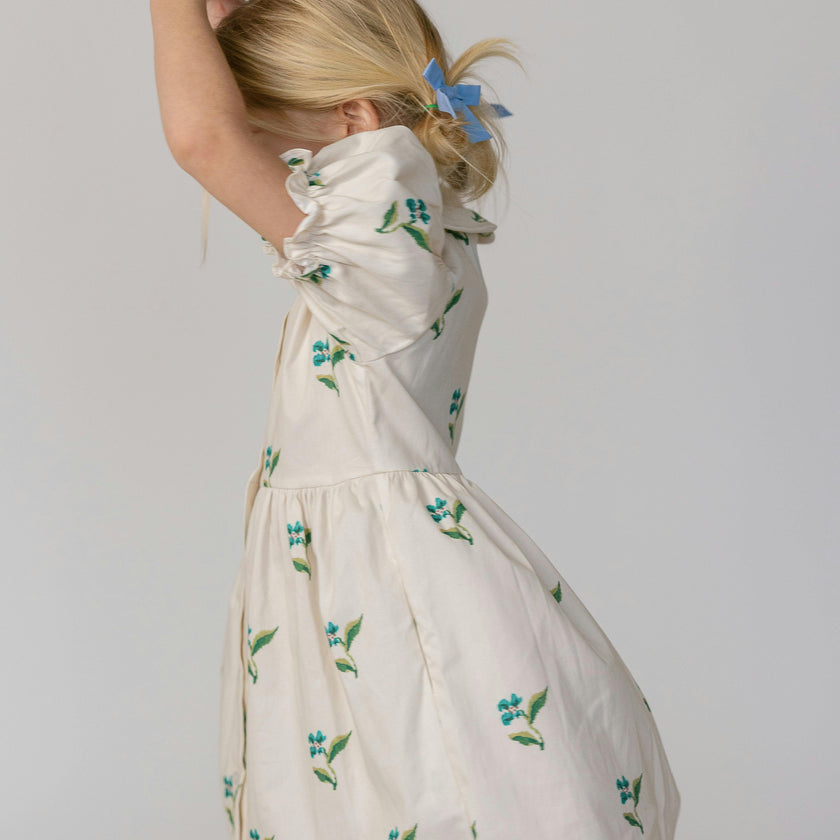 Charlotte Dress in Flame Stitch Floral
