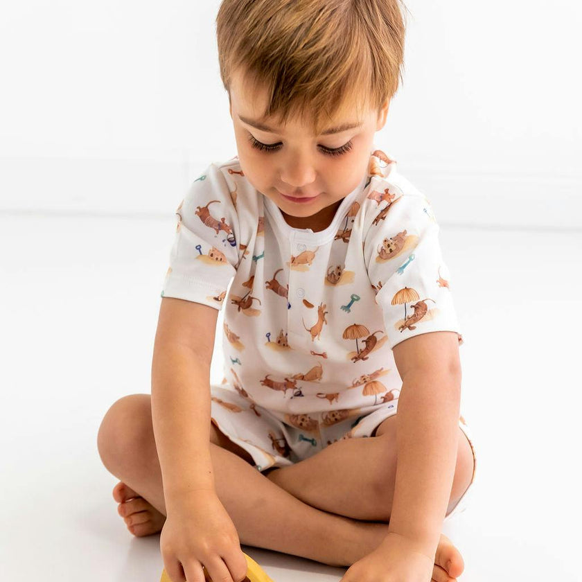 Beach Dogs Unisex Pima Cotton Short Pajama Set