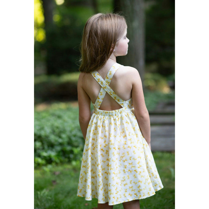 Cross Back Dress in Bow Tie Pasta