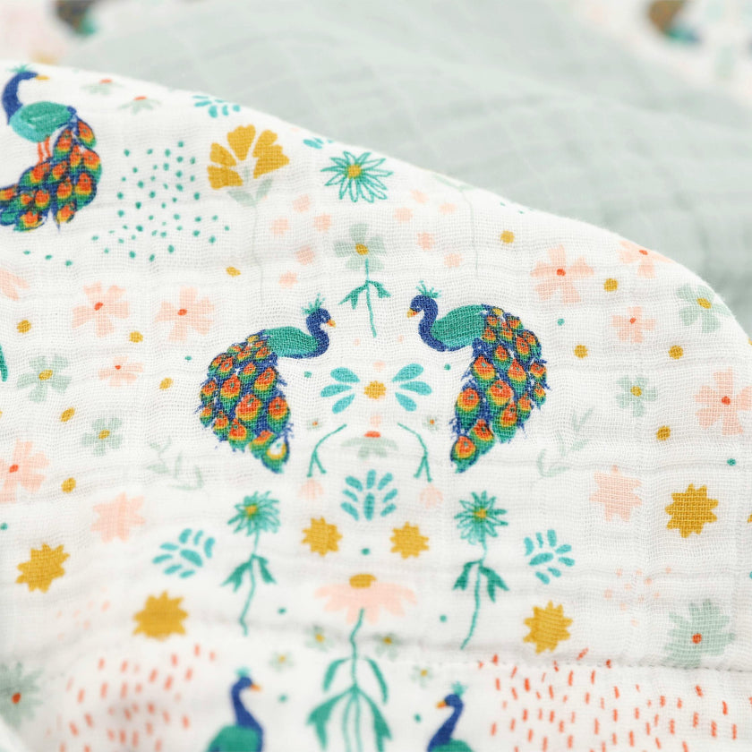 Original Cotton Muslin Quilt - Peacock