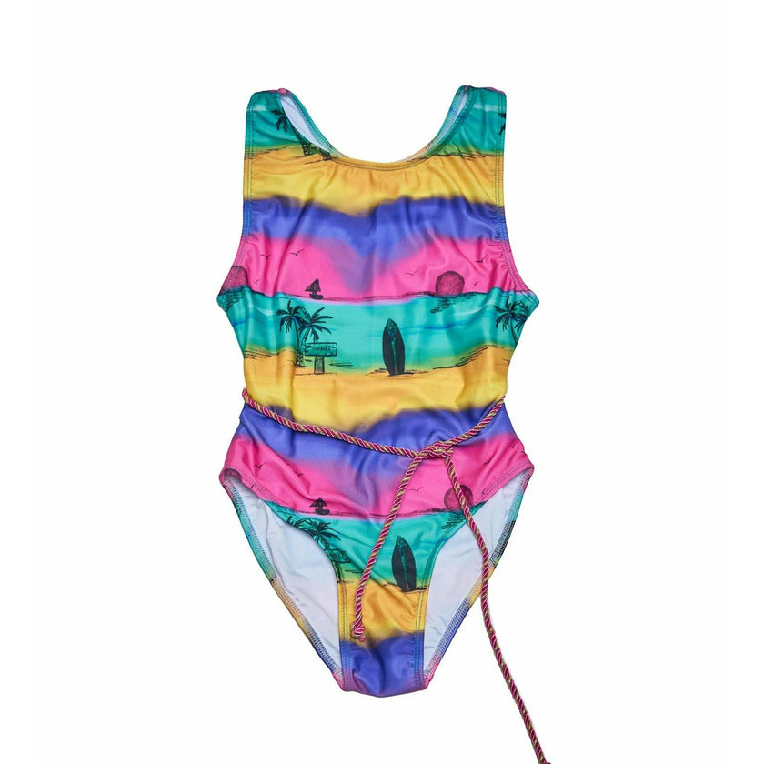 T-Back Belted One Piece (Camp Cove Print)