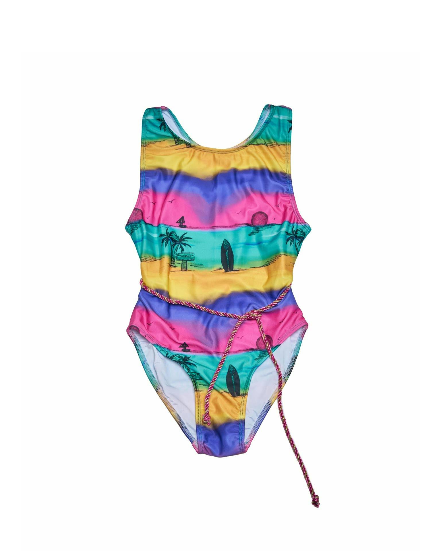 T-Back Belted One Piece (Camp Cove Print)