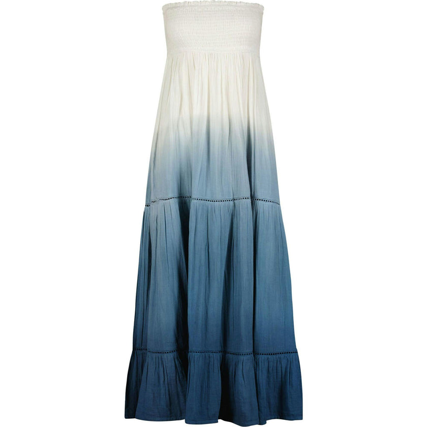 Fati Women's Strapless Maxi Dress Blue Ombre